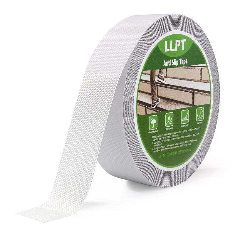 LLPT Grip Tape 2" x 36 Ft Ft Clear Heavy Duty Anti Slip Tape for House Stairs Ladders Waterproof Indoor Non Slip Traction Strips for Bathroom Floor Steps Staircase Tread (ASC211PEVA) - Image 1